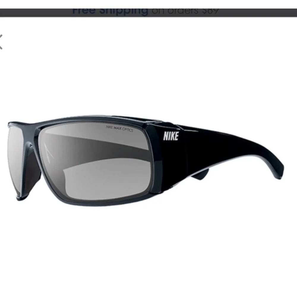 Nike Wrapstar EV0703 002 Polarized Sunglasses Matte Black Silver Mens Sport Wrap